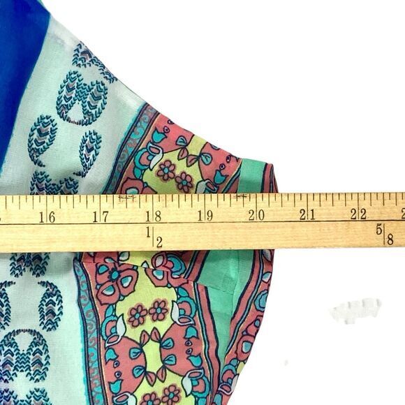 Loralette Dress Womens 2X Green Blue Paisley Print Summer Boho Beach Flowy NEW - Picture 11 of 16